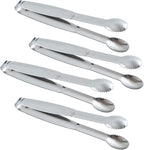 MSY BIGSUNNY 6" Premium Stainless Steel Sugar Cube Tongs Ice Tongs, Mini Serving Tongs Appetizers Tongs - Set of 4 (Silver)