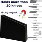 Resafy Magnetic Knife Wooden Block Knife Display Holder Rack Double Side Magnetic Stands with Strong Enhanced Magnets Kinves Strip Magnetic Knife Holder