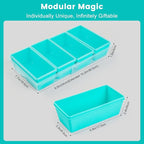Gemice BPA-Free Silicone Freezer Molds with Base, Individual 4-Pack 2-Cup Portion Soup Cubes Freezer Tray with Lids for Food Storage, Oven & Dishwasher Safe, Silicone Freezer Containers for Meal Prep