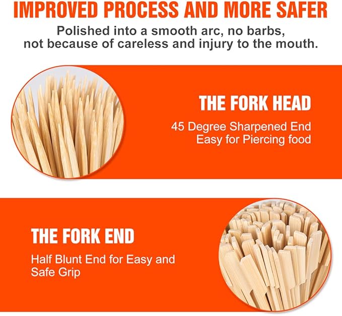 10 Inch (400 Pack) Natural Bamboo Skewers Wide Flat Paddle Bamboo Wood Picks for Grilling, Appetiser, Fruit, Cocktail, Kabob, Barbecue, Sausage