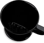 Handmade Pour Over Ceramic Coffee Dripper - Authentic Brewing Experience for Camping, Office, and Home (Black)