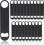 QTLCOHD 20 Pack Flat Bottle Opener 7 Inch Stainless Steel Bottle Openers Bulk Black Beer Bottle Opener Bartender for Kitchen Bar or Restaurant