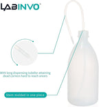 4pcs of Economy Wash Bottles, Vol.1000ml (34oz), Narrow-Mouth Squeeze Bottles Bottles, LDPE Material, with Long Dispensing Tube,IN-WBNL1000