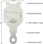 Urbani Truffles Stainless Steel Truffle Slicer Shaver - Premium Cheese Shaver for Hard Cheese, Mushroom, Chocolate, Garlic & More, Kitchen Handheld Manual Slicer with Adjustable Blade, Food Shredder