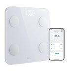 Wyze Scale S, Scale for Body Weight, Digital Bathroom Scale for Body Fat, BMI, Muscle, Heart Rate, Body Composition Analyzer with App, Batteries Included, Bluetooth, 400 lb, White