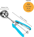Cookie Scoop, Ice Cream Scoop, 2.5Tbsp/42ml/1.4 oz Cookie Scoops for Baking, 18/8 Stainless Steel Cookie Scooper for Baking, Cookie Dough Scoop, Ice Cream Scooper with Trigger Release (Blue)