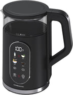 OVENTE Electric Kettle, 1.7L Fast Boiling Water Heater with Digital Touchscreen, Double-Wall Cool Touch Exterior, 5Hr Keep Warm, Auto-Shut Off, Boil-Dry Protection and Borosilicate Glass, Black KD96B