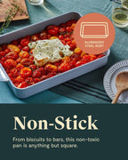 Caraway Non-Stick Ceramic 9”x13” Rectangle Pan - Naturally Slick Ceramic Coating - Non-Toxic, PTFE & PFOA Free - Perfect for Brownies, Lasagnas, and More - Navy