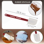 Commercial Rubber Spatulas Pack of 2, 10-Inch Silicone Rubber Spatula for Baking, Nonstick Cooking Spatula for Both Home & Commercial Use, Silicone Spatulas Heat Resistant
