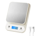 Digital Food Scale for Kitchen 11lb/0.1oz, 5kg/0.1g, Kitchen Scale for Cooking Baking, Built-in 300mAh Li-Battery, Rechargeable Type-C Charging White (1)