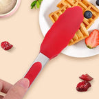 2-Pack of 9" (Small) & 12" (Large) Kitchen Tongs Set: Non-Stick Silicone-Stainless Steel Cooking Tongs, BPA Free, Heat Resistant (480°F) - Non-Slip Grip & Locking Metal Food Tongs (Red)