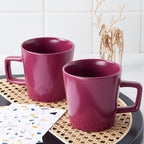 Stone Lain Cleo Modern Stoneware 16-Piece Dinnerware Set, Plates and Bowls Set, Dish Set Service For 4, Magenta