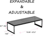 Stackable Expandable Metal Shelf Organizer - Adjustable Wire Storage Rack with Holes for Kitchen, Bathroom, Cabinet, Office - Space Saving, Durable & Sturdy Design（1PACK/Medium/Black