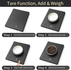 Homebuds 22lb/10kg Digital Food Scale in High Precision 0.1oz/1g, Our Own Kitchen Scale Professional Factory SINCE 2001, Home and Kitchen Essentials for Cooking and Baking, LED, 3*AAA Batteries, Black