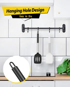 Pack of 2 Silicone Solid Turner, Non Stick Slotted Kitchen Spatulas, High Heat Resistant BPA Free Cooking Utensils, Ideal Cookware for Fish, Eggs, Pancakes(Black-White)