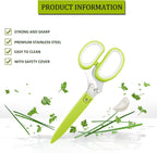 2 Pack Herb Scissors, Herb Scissors with 5 Blades and Cover, Multi Blade Kitchen Scissors for Cutting, Shredding and Cooking Cilantro Onion Salad Garden Herbs, Dishwasher Safety (Green)