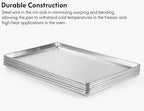 CURTA 6 Pack Aluminum Sheet Pan, NSF Listed Full Size 26 x 18 inch Commercial Bakery Cake Bun Pan, Baking Tray