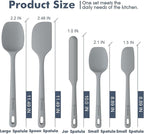 5 Pieces Silicone Spatula Set, Food Grade Rubber Spatula, Upgrade Strong Handle with Ergonomic Grip, Heat Resistant Up to 600°F for Nonstick Cookware, Cooking Gray