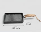 LI-GELISI Cast Iron Grill Pan, Square,Pre-seasoned Profession Steak Skillet,8.6 Inch