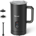 ECOWELL Automatic Milk Frother Heater Milk Boiler, 4 in 1 Electric Coffee Steamer for Heating Milk, Warm and Cold Foam, Coffee Latte, Macchiato, Cappuccinos, Hot Chocolate WMMF01, 8.1oz/240ml,Black