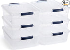 Rubbermaid Cleverstore 16 Qt Clear Storage Bins with Lids, 6-Pack, Stackable, BPA-Free, Made in USA
