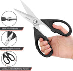 iBayam Black Kitchen Scissors - Heavy Duty Meat & Poultry Shears, Dishwasher Safe Stainless Steel Utility Scissors, 2-Pack Black Kitchen Utensils Set for New Home Essentials