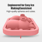 3D Rabbit Shapes Ice Cube Mold Silicone Large Ice Cube Molds 2.5 inch Animal Ice Cube Tray for Cocktails, Bourbon,Brandy, Whiskey Gifts for Men (Pink)