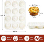 CAKETIME Silicone Muffin Pan, Regular Size Muffin Pan for Baking 12 Cups Non Stick Silicone Cupcake Pan 1 Pack Confetti