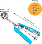 Cookie Scoop, Ice Cream Scoop, 1.5 Tbsp/ 23ml/ 0.7 oz Cookie Scoops for Baking, 18/8 Stainless Steel Cookie Scooper for Baking, Cookie Dough Scoop, Ice Cream Scooper with Trigger Release (Blue)