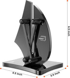 VN3 Professional Knife Sharpener | 3-Action Streamlined Sailboat Design for Effortless Knife Sharpening - The Ultimate Tool for Precision 11 to 21 Degree Angles (Obsidian Color)