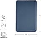 KitchenAid Classic Plastic Cutting Board with Perimeter Trench and Non Slip Edges, Dishwasher Safe, 12 x 18 inch, Ink Blue