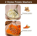 2 Pcs Potato Masher,Stainless Steel Mashed Potato Masher,Efficient Mashing Tool,Heavy Duty Wire Type Masher,Kitchen Masher Tool for Potato,Avocado,Fruits,Vegetables,Easy to Clean