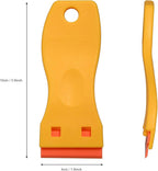 EHDIS 1.5" Plastic Razor Scraper Tool with 10pcs Double Edged Blades for Adhesive Remover,Removing Labels Stickers Decals Taping on Glass Windows(Yellow)