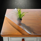 NECAUX Custom 24 x 66 Inch Frosted Table Cover Protector, 1.5mm Thick Plastic Waterproof Heavy Duty Desk Pad Mat Non-Slip Tablecloth Protector for Coffee Table, Sofa Table, Media Stand, Countertop