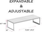 Stackable Expandable Metal Shelf Organizer - Adjustable Wire Storage Rack with Holes for Kitchen, Bathroom, Cabinet, Office - Space Saving, Durable & Sturdy Design（3PACKS/Large/White