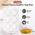 Muffin Top Pan with Metal Reinforced Frame, Silicone Egg Molds for Breakfast Sandwiches 3 Inch Round Baking Pan for Oven English Muffins, Whoopie Pies, Corn Bread, Egg Bites, Tarts 3 Pack Confetti