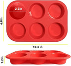Commercial-Grade Silicone Muffin Pan (2-Pack) - 6-Cup Non-Stick Mold for Baking, Meal Prep & Crafts | Oven/Dishwasher Safe, BPA-Free, Perfect for Cupcakes, Savory Bites & Soap Making