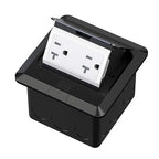 KYHSHJ Pop Up Floor Electrical Outlet Box Kit，20 Amp Stainless Steel TR Tamper-Resistant Duplex Receptacle Outlet， Corrosive Resistant Hardware，ETL Listed, Black