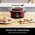 Slow Cooker, Ninja Foodi PRO Possible Cooker, 8.5-Qt, 6-in-1, Saut, Bake, Braise, Steam Functions, Triple Fusion Heat, Nonstick Oven Safe Pot, MC1000WM, Slow Cooker, Cherry Tarte