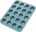 CHEFMADE Mini Muffin Pan, 20 Cups Non-Stick Tiny Cupcake Pan Bakeware for Oven Baking (Green)