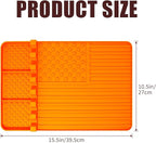 Silicone Griddle Tools Mat for Blackstone,Grill BBQ Caddy Utensils Holder for Kitchen,Cooking & Countertop,Large Spatula Mat with Drip Pad,Griddle Accessories for Blackstone (Orange)