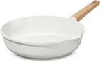ESLITE LIFE Nonstick Ceramic Frying Pan Skillet, Non-Toxic Egg Omelette Kitchen Cooking Pans Compatible with All Stovetops (Gas, Electric & Induction), PTFE & PFOA Free (White, 11")