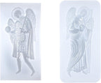 Art Molds for Polyclay Air Dry Clay Plaster, 2 Carved Archangel Symbols