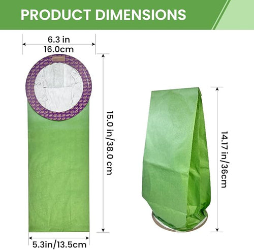 20 Pack 100431 Micro Filter Bags Compatible with ProTeam 6 Quart Backpack Vacuum: Super QuarterVac, QuietPro BP, AviationVac, ProVac BP, Replace Part #100431