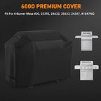 Heavy Duty 600D Polyester 54-inches Cover Compatible with All Monument 4-Burner Grills Mesa 400, 25392, 24633, 35633, 24367, 41847NG Grills, Water Resistant Outdoor Cover, All Weather Protection