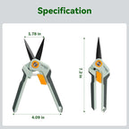 PrunePro Garden Scissors Pruning Shears Sharp Stainless Steel Non-Stick Teflon Coating Blade for Precise Cuts Garden Snip Bonsai Clippers for Plants Rose Flower