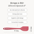 Starpack 'Scrape & Stir' Silicone Spatula (8 Inch) - Heat Resistant Spatulas Set 600°F - Food Grade Kitchen Spatulas - Nonstick Baking and Cooking Spatula - LFGB Grade Rubber Utensil Set