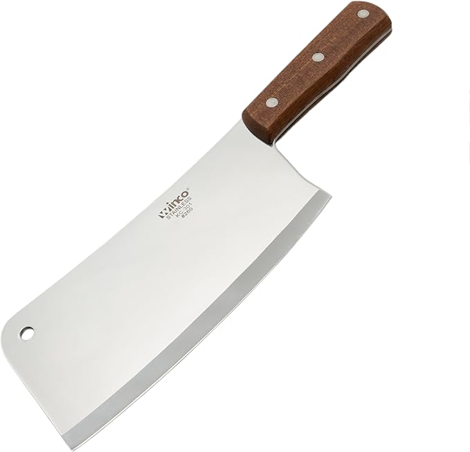 Winco 8" Heavy Duty Chinese Cleaver with Wooden Handle, 3-1/2″