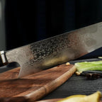 Seido Knives Kiritsuke Damascus Steel Chef Knife Epoxy Resin Stabilized Wood Handle Professional Kitchen Knife VG10 High Carbon Stainless Steel, Forest Green