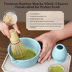 7PCs Pink Matcha Whisk Set Traditional Japanese Matcha Kit with Whisk and Bowl Matcha Making Accessories Bamboo Chasen Tea Spoon Holder Sifter Tea Towel Ceremony Macha Tea Set for Beginners